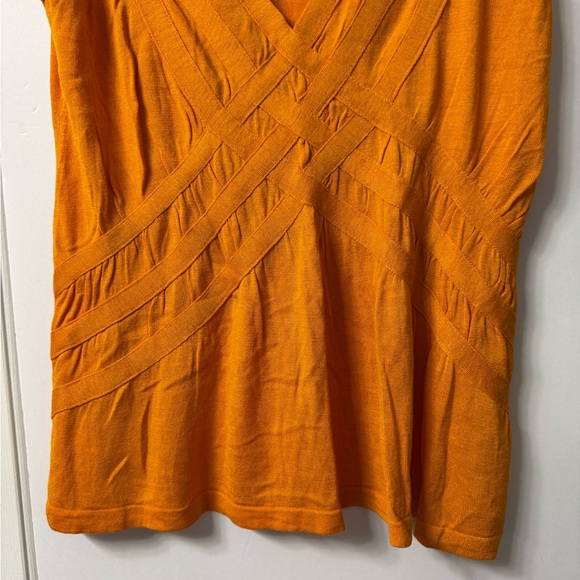 Escada Top, S, Tangerine, Deep V, Cap Sleeves Like New Condition - Picture 5 of 9
